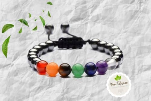 Bracelet 7 chakras corde noir