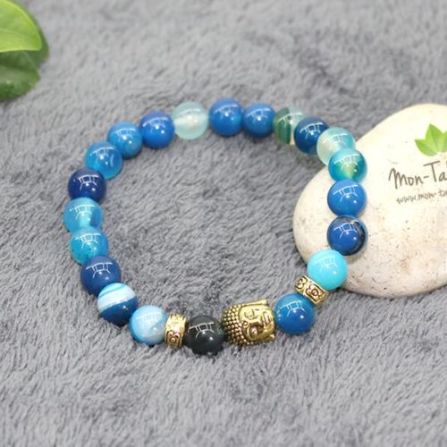 Bracelet pierres bleus bouddha