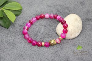 Bracelet pierres rose bouddha