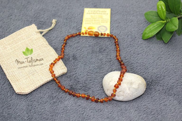 Collier En Ambre Naturel Butterscotch Caramel Blanc - 30,5 Grammes / 61,5 Cm - Occasion
