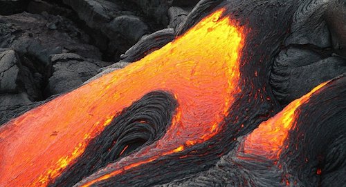 Coulée de lave volcanique